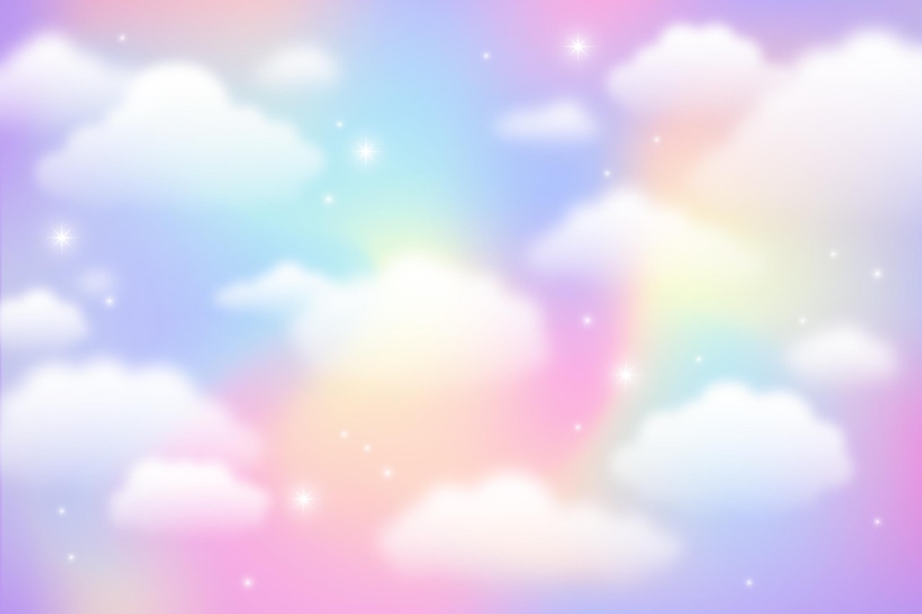 Soft pastel rainbow and clouds wallpaper pattern for girls kids room - Expert Wallpaper Dubai