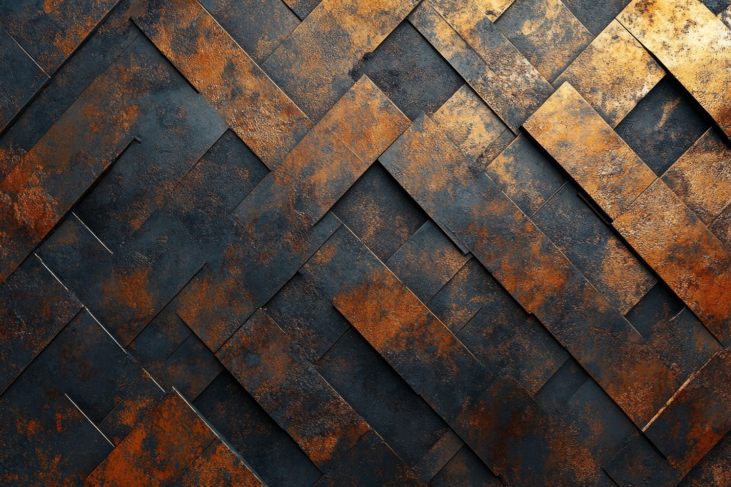 Metallic Rust Geometric wallpaper